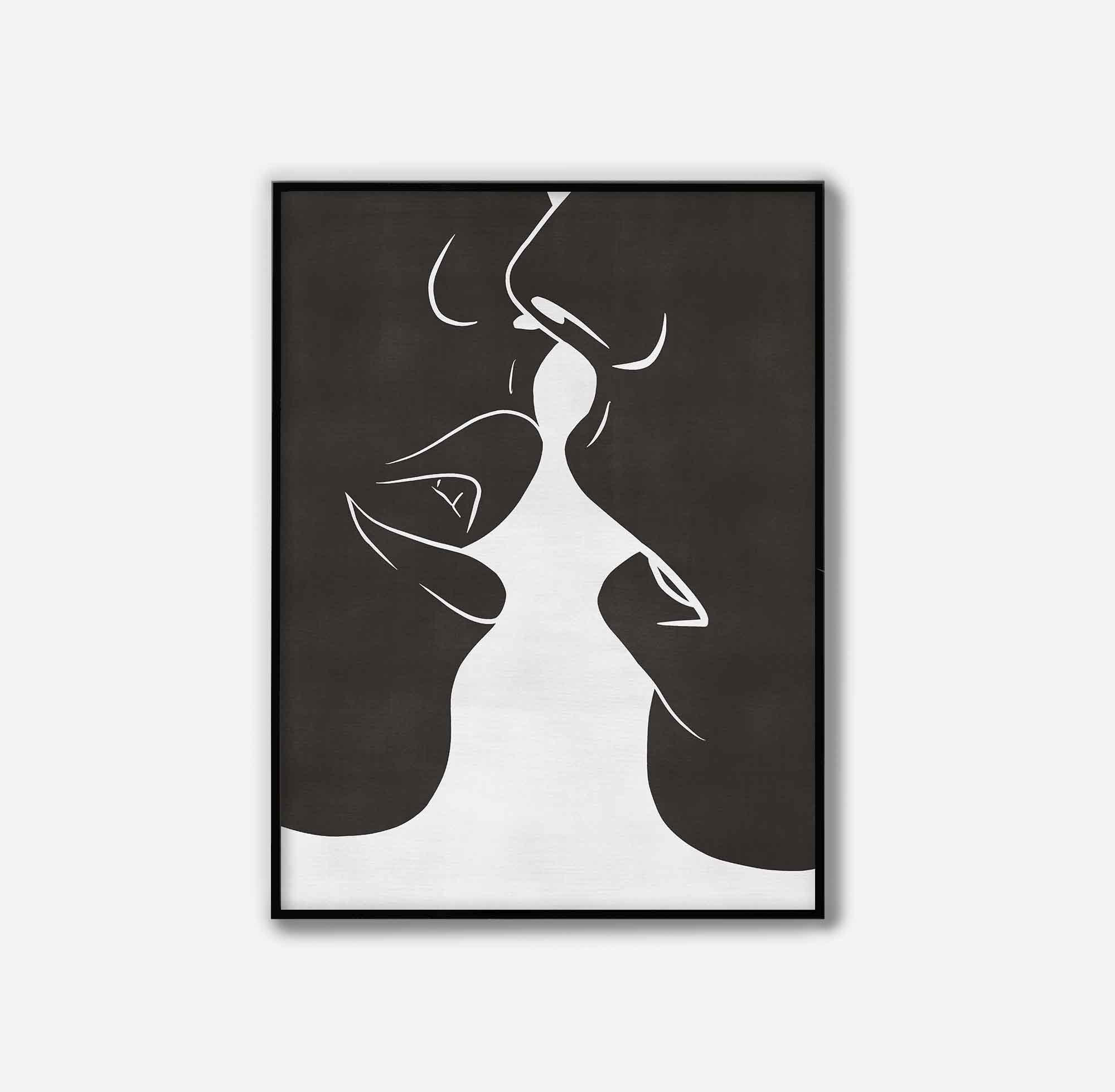 Kiss Art Print Printable Wall Art Minimalist Line Drawing | Etsy