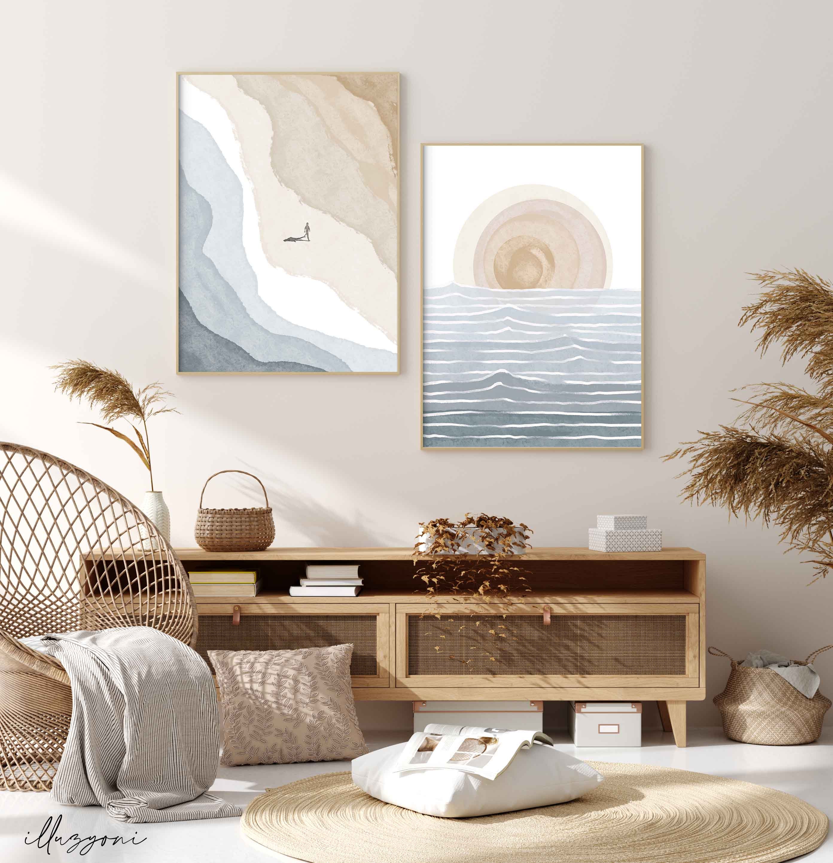 Boho Abstract Set of 3 Prints Printable Wall Art Boho Decor - Etsy