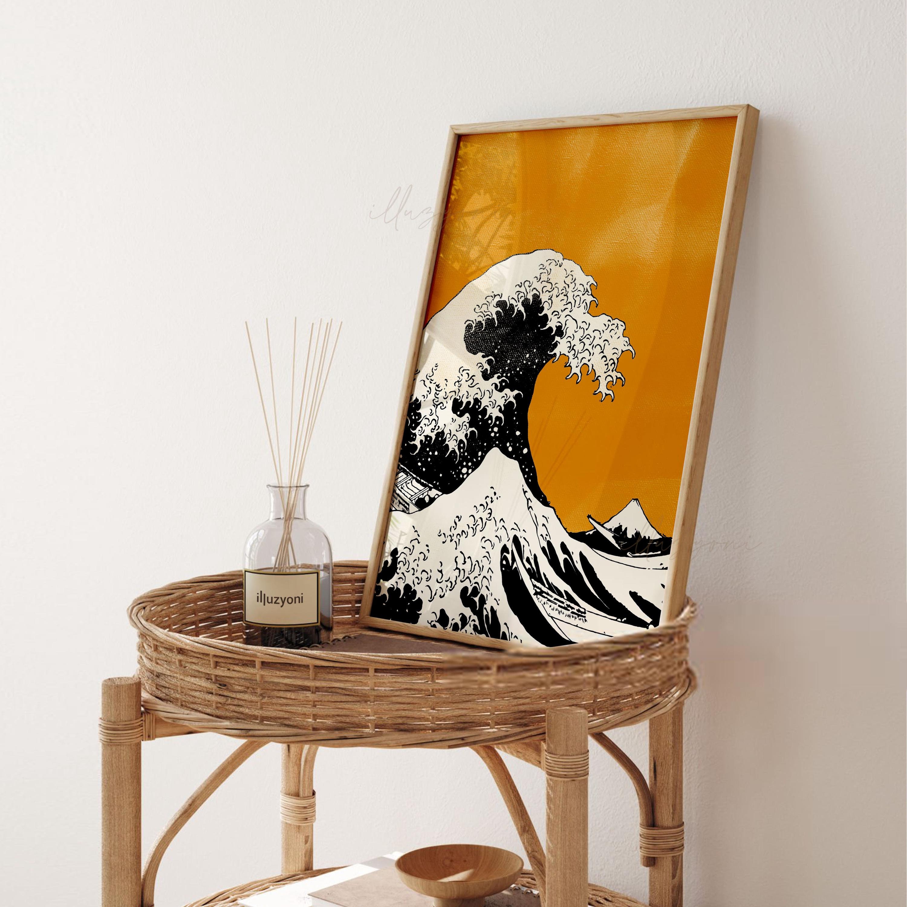 Japanese Exhibition Poster, Printable Wall Art, Orange Sunset, the