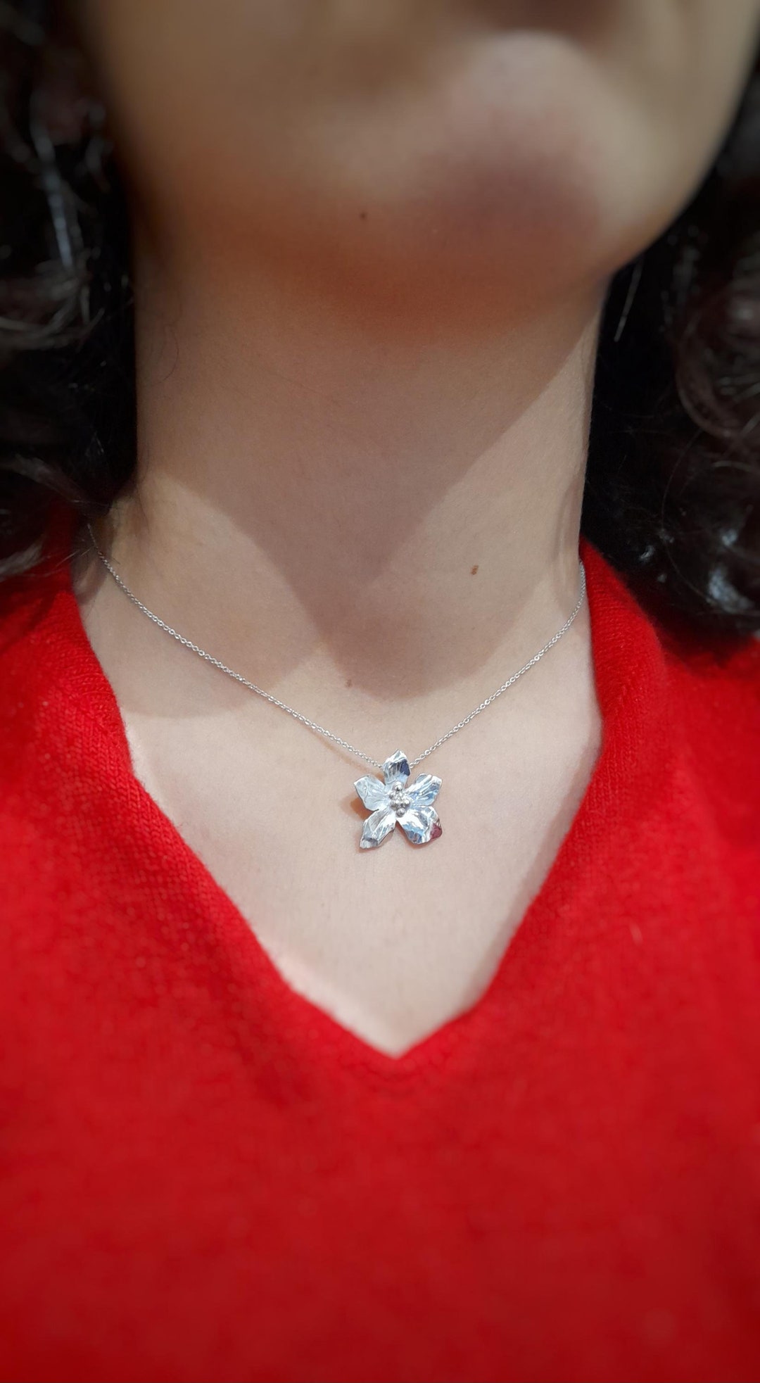Collana In Argento Sterling Con Ciondolo Fiore Di Ciliegio, Girasole O Ibisco – Zirconi Multicolore, Regalo Elegante Per Donna E Mamma