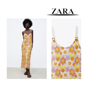 Zara yellow store and white dress