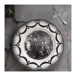ROYAL STAFFORD Coven HALLOWEEN 4 dinerborden heksen spook spookhuis 11" cadeau voor haar serviesgoed uil Spooky England keukendecor