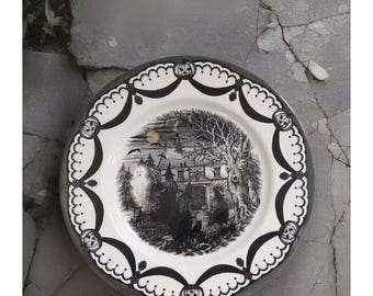 ROYAL STAFFORD Coven HALLOWEEN 4 Essteller Hexen Geist Haunted House 11 "Geschenk für Sie Geschirr Eule Spooky England Küche Dekor