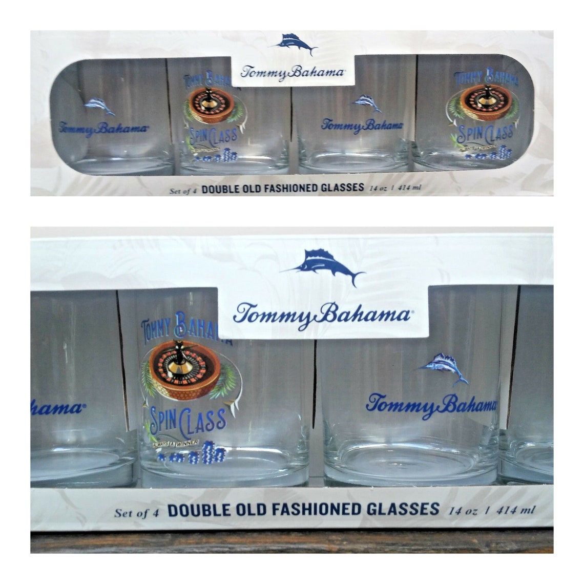 Tommy Bahama 4 Double Old Fashioned Whiskey Bar Drinking Glass Etsy