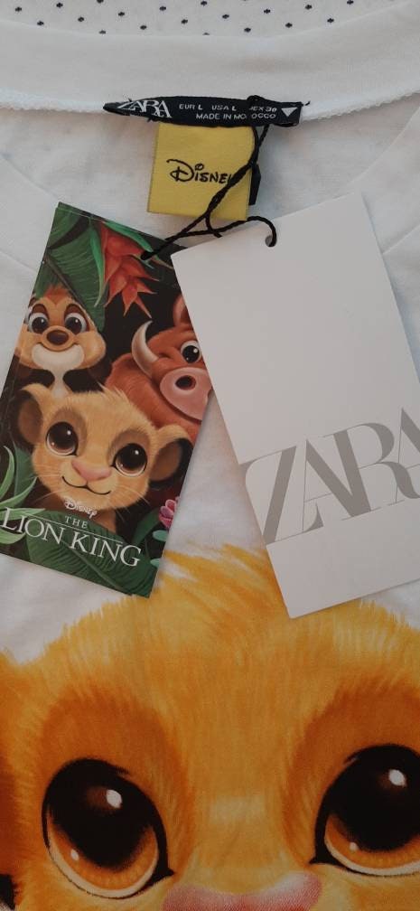 ZARA X Disney El Rey Leon Simba Camiseta Grande Regalo Blanco Mujer Para Su Pelicula Grafica Tee Etsy Mexico