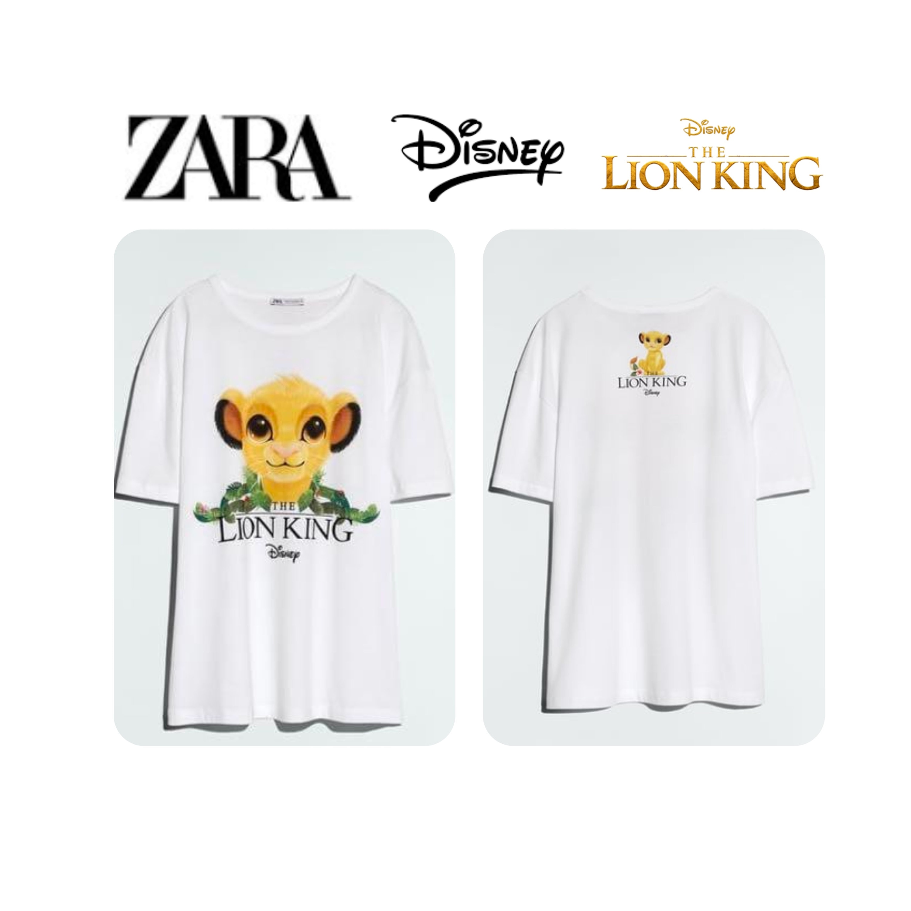 ZARA X Disney Rey León Simba Camiseta Grande Regalo Blanco - Etsy México