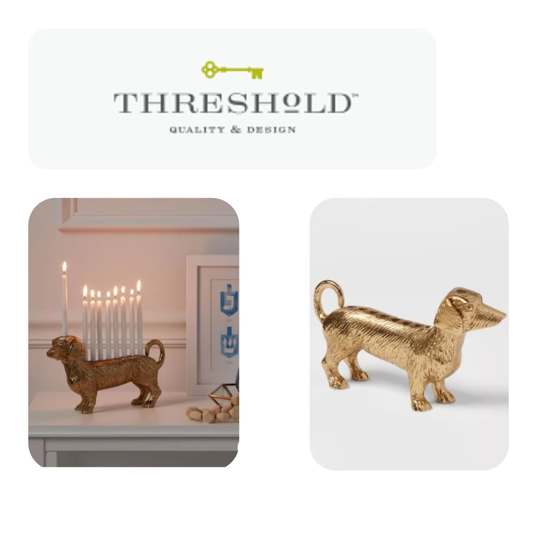 THRESHOLD TARGET Candle Holder DACHSHUND Menorah Gold Color Etsy