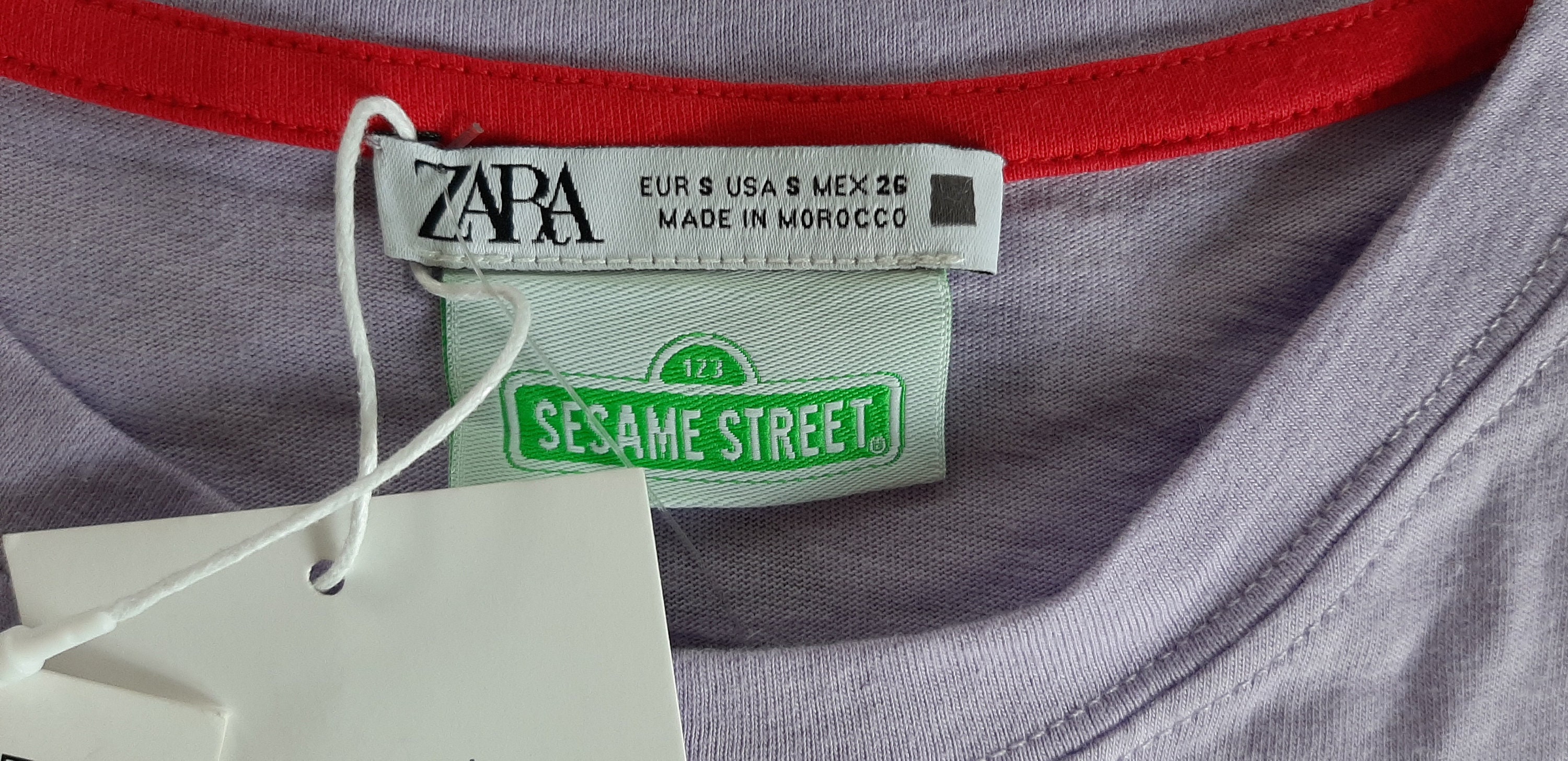 ZARA x Sesame STREET Elmo Camiseta Mujer Lentejuelas P rpura