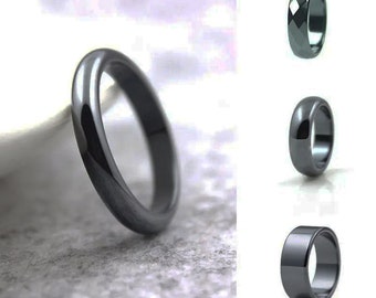 Non-magnetic Natural Stone Hematite Ring