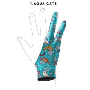 1+1 pcs Fairytale Prints Digital Artist Glove l Kids-Adult Sizes l Tablet Glove l iPad Drawing Glove l Illustrator l Graphic Designer Glove