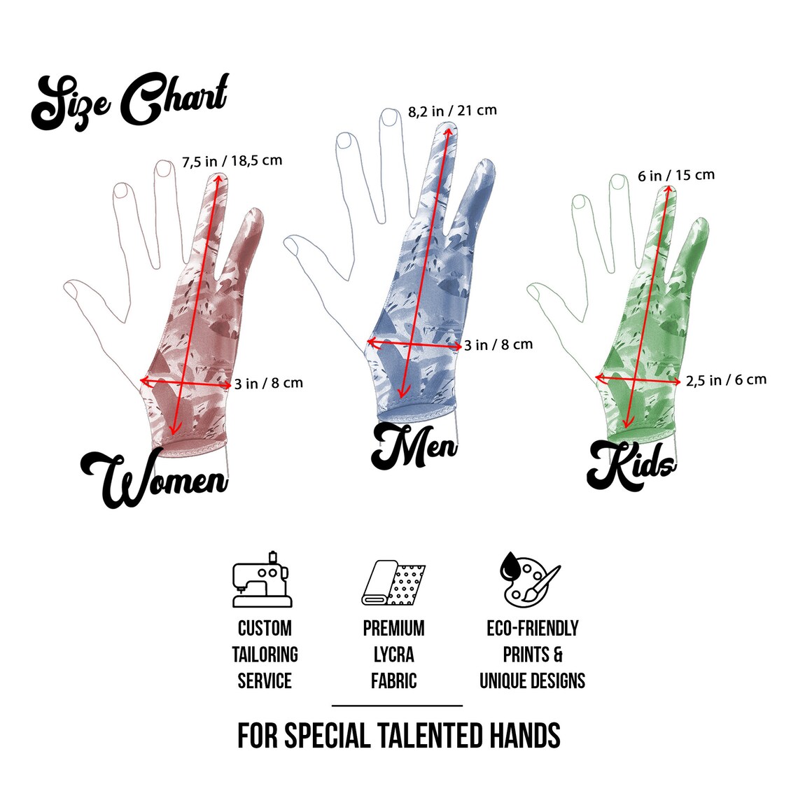Custom Design Print Digital Artist Glove L Personalized Tablet Etsy