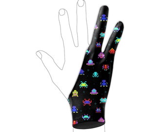 Digital Retro Gamer Collection Artist Glove L Tablet Glove L Drawing Glove  L Illustrator Glove L Artist Gift L Graphic Design Birthday Gift 