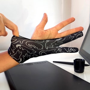 11 pcs Doodle Cats Custom Design Digital Artist Glove for Drawing Graphic Tablets l Drawing Glove l Artist Birthday Gift image 6