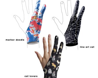 4 in 1 Pack L Digital Artist Glove L Artist Gift L Tablet Glove L Drawing  Glove L Illustrator Glove L Graphic Designer Glove L Artist Gift 