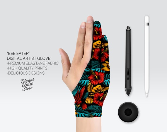 Bee Eater L Artist Glove L Artist Gift L Tablet Glove L Drawing Glove L  Illustrator Glove L Two Fingers Glove L Artist Gift L iPad Glove 