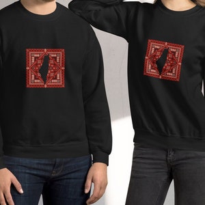 Unisex Palestinian Tatreez Embroidery Print Sweatshirt -  Pullover Jumper