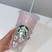 Personalised Starbucks cup/Heart ombré tumbler cold cup/Coffee gift/Reusable Starbucks gift 700ml/24oz fashion insta venti cup with straw. 