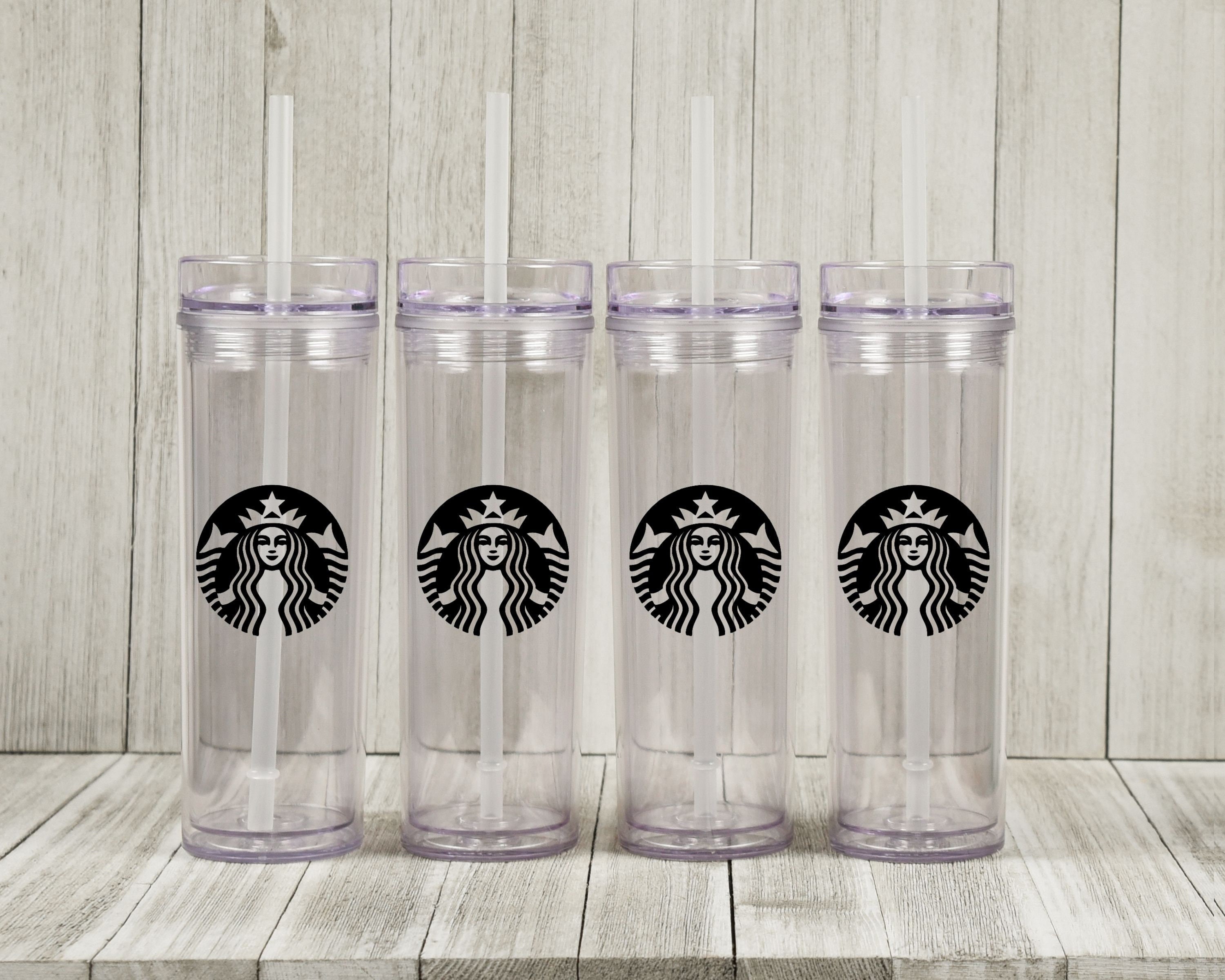 Starbucks Cup Clear 16oz Tumbler/skinny Transparent Clear Tumbler/iced  Coffee Gift/reusable Starbucks Gift Insta Venti Cup With Straw & Box. 