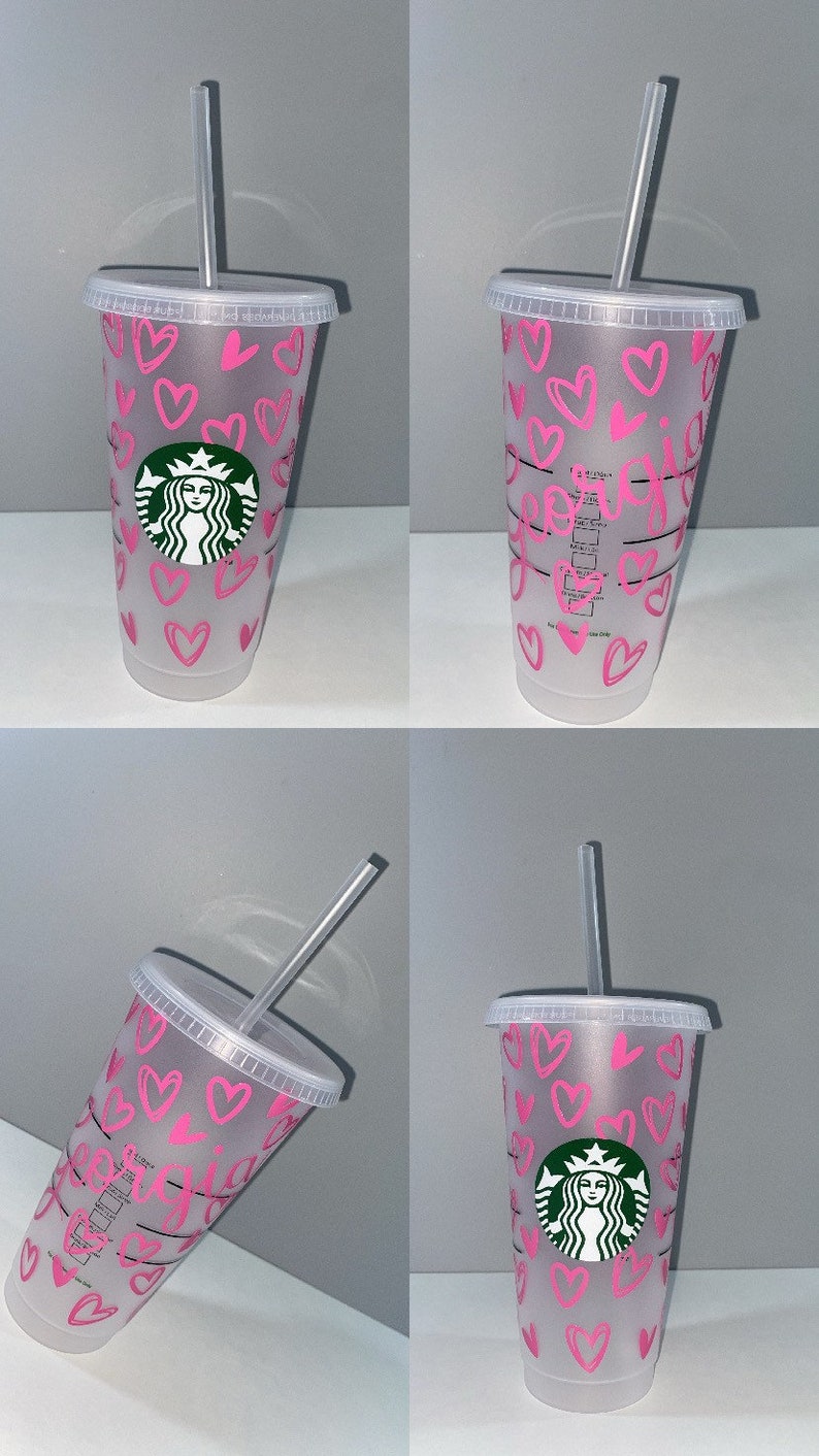 Personalised Starbucks Cup/heart Ombré Tumbler Cold Cup/coffee Etsy