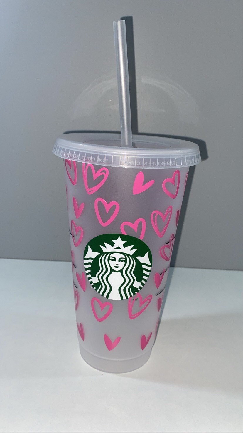 Personalised Starbucks Cup/heart Ombré Tumbler Cold Cup/coffee 