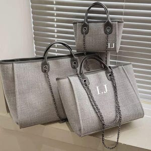 Personalised Chain Travel Weekend Holiday Tote Bag | Beach Bag | Holiday Airport | Birthday Hen Gift | Bride Bridesmaids | Gifts For Her.