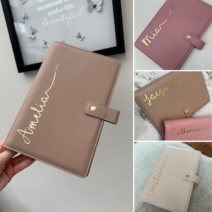 A5 Personalised Ring Binder Organiser Cover Faux Leather | Notepad Filofax Planner | Journal Diary Gift | Stationery | Cover Only.