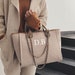 Personalised Chain Monogram Canvas Tote Bag | Shoulder Bag | Ladies Custom Handbag | Birthday Hen Gift | Bride Bridesmaids | Gifts For Her. 