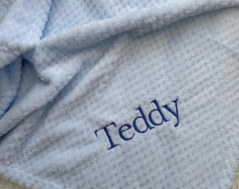 Personalised Baby Blanket with Name Embroidered | Super Soft Newborn Blanket | Baby Shower Gift | Pram Blanket | Custom Baby Gift 75x100cm