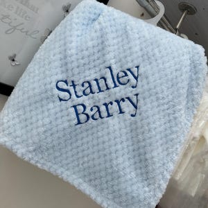 Embroidered Name Baby Blanket: Supersoft Waffle Weave, Newborn Gift