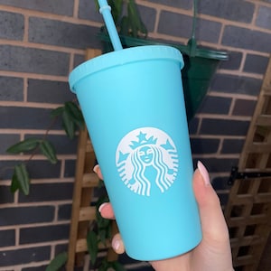 Personalised Starbucks Cup Matte Tumbler | Skinny Tumbler Coffee Gift | Reusable Starbucks Gift 16oz Insta Venti Cup With Straw And Box.