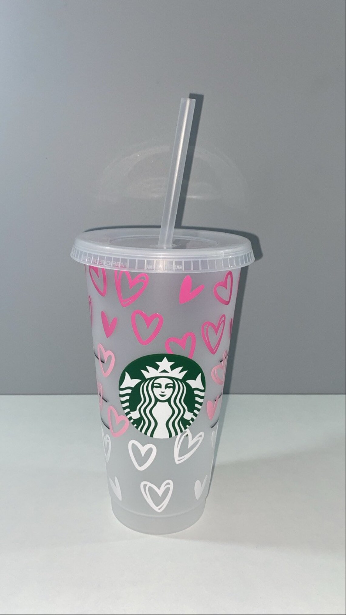 Personalised Starbucks cup/Heart ombré tumbler cold cup/Coffee Etsy