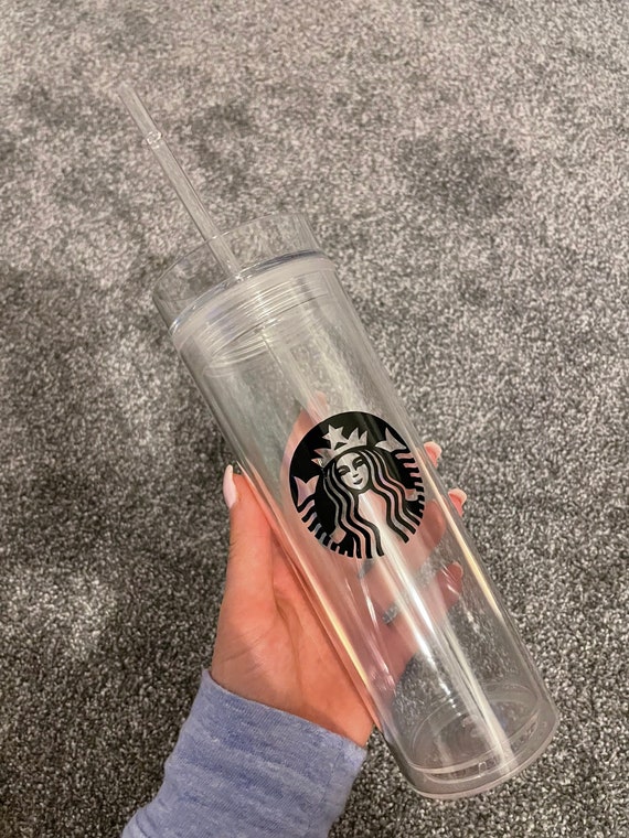 Starbucks Cup Clear 16oz Tumbler/skinny Transparent Clear Tumbler/iced  Coffee Gift/reusable Starbucks Gift Insta Venti Cup With Straw & Box. 