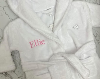 Bata de baño personalizada para niños / Nombre bordado / Bata de pijama para bebé niño pequeño / Bata de baño con capucha suave / Bata de casa para bebé niño con nombre.