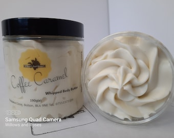 Coffee Caramel, Luxurious Whipped Body Butter, Vegan and Cruelty Free, Recyclable Pot