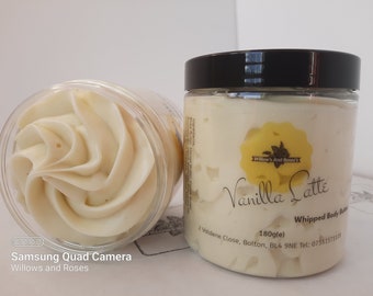 Vanilla Latte, Luxurious Whipped Body Butter, Vegan and Cruelty Free, Recyclable Pot