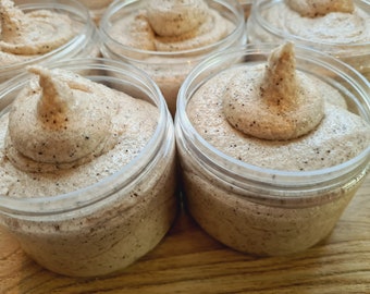 Cafe Latte Sugar Scrub, Vegan, Cruelty Free, Exfoliating, Moisturising, Nourishing, Whipped, Gift for all, Self Care.