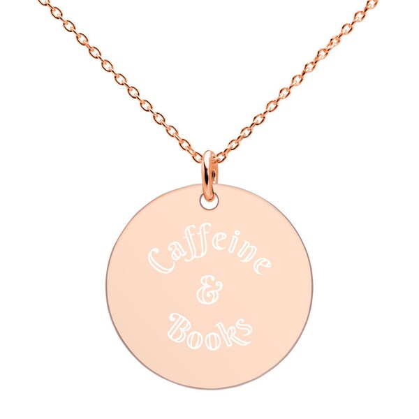 Caffeine & Books Disc Necklace
