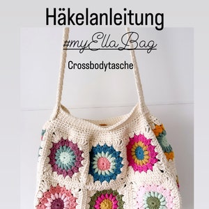 CROCHET INSTRUCTIONS Crochet bag, &quot;My Ella Bag&quot;, crossbody, boho bag, bucket bag - German