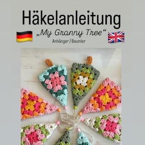CROCHET PATTERN Tree decoration "My Granny Tree" – PDF pattern for crocheted trees, pendants – German/English
