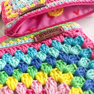 Hippie crochet pouch! Perfect for cosmetics, pens, crochet hooks and much more, in boho style! READY TO SHIP! image 10