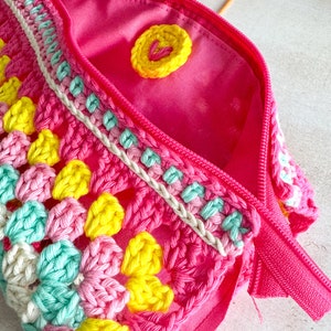 Hippie crochet pouch! Perfect for cosmetics, pens, crochet hooks and much more, in boho style! READY TO SHIP! image 5