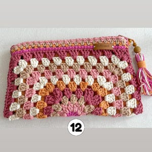 Hippie crochet pouch! Perfect for cosmetics, pens, crochet hooks and much more, in boho style! READY TO SHIP! image 9