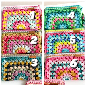Hippie crochet pouch! Perfect for cosmetics, pens, crochet hooks and much more, in boho style! READY TO SHIP! image 3