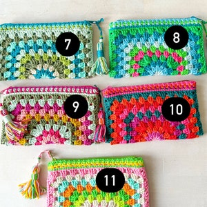 Hippie crochet pouch! Perfect for cosmetics, pens, crochet hooks and much more, in boho style! READY TO SHIP! image 4