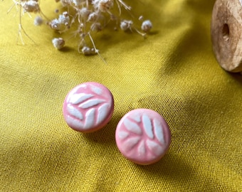 Pink Boho ceramic earrings!