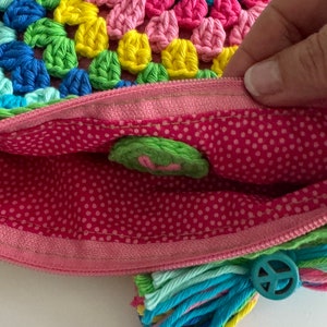 Hippie crochet bag Cosmetics, pens, crochet hooks and much more, in boho style READY TO SHIP image 9