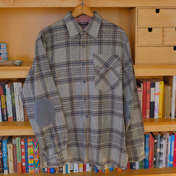 Rare 70's vintage GAP wool mixed grey check butto… - image 2