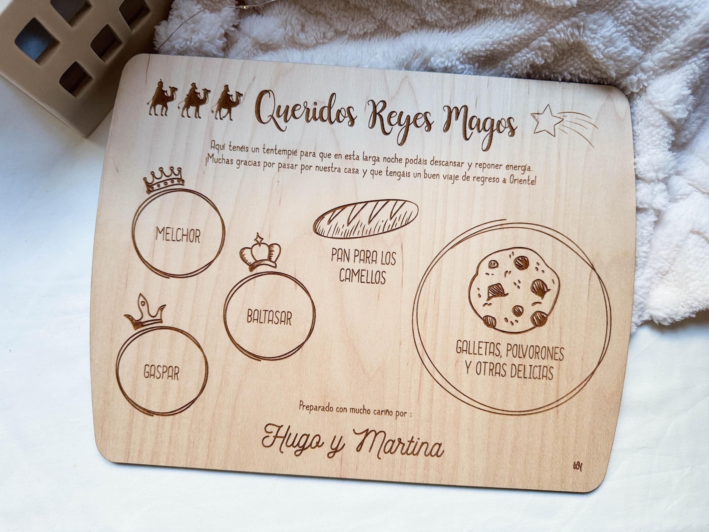 Personalized wooden Three Wise Men tray