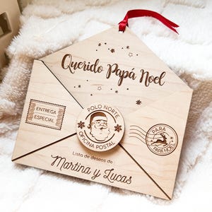 Sobre de Madera Carta Papá Noel