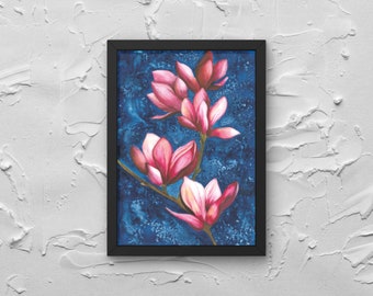 Original Flower Watercolour Painting| Floral Watercolour Print | Flower painting | Pink Flower Watercolour Print | Floral Wall Painting |